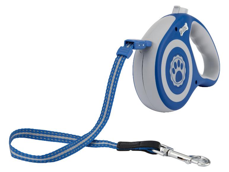 Blauwe Zoofari automatische hondenriem.