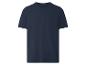 Donkerblauw heren henley T-shirt met korte mouwen en knopen.