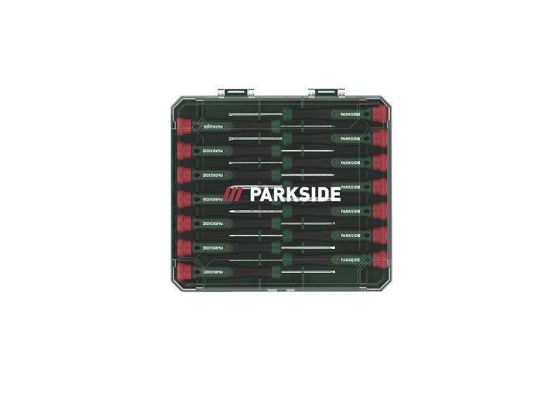 Parkside schroevendraaierset in een opbergdoos.