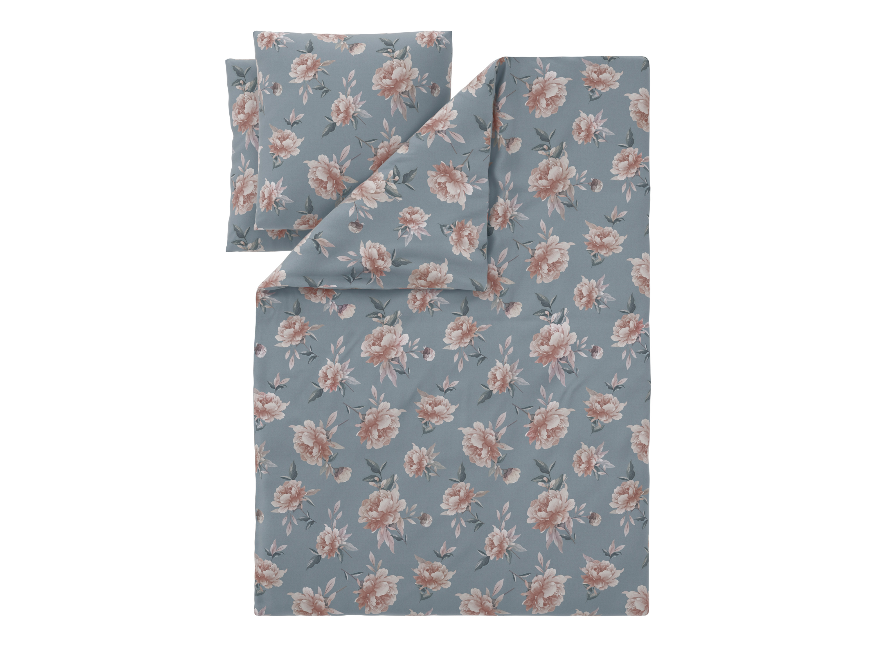 LIVARNO Renforcé-beddengoed, 200 x 200 cm (bloemen/ blauw)