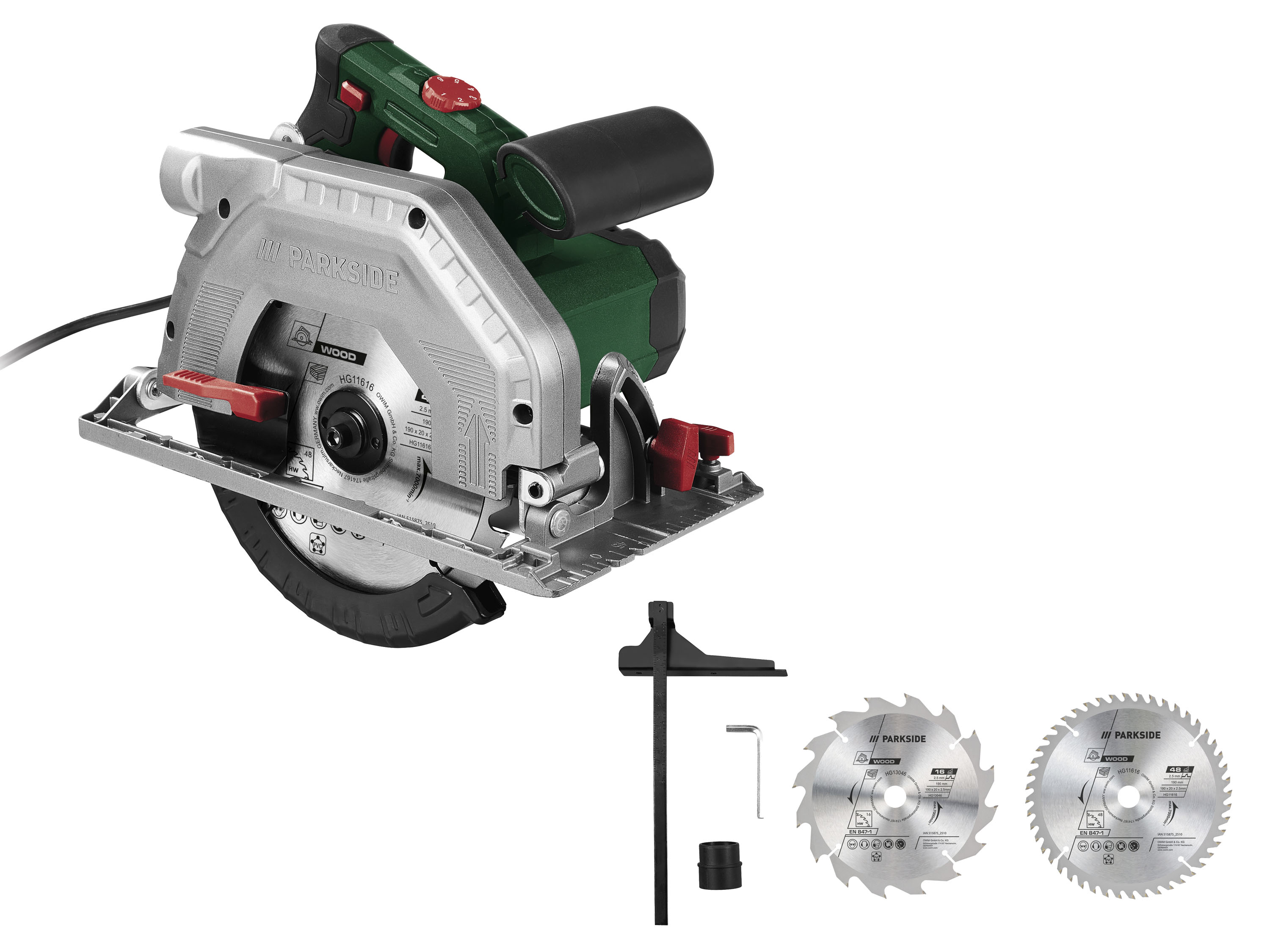 PARKSIDE Handcirkelzaag, 1350 W, 190 mm