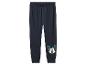 Donkerblauwe kinderjoggingbroek met een Mickey Mouse-print met kerstbomen op de oren.