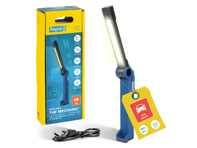 Rapid The Mechanic werklamp met USB-opladen voor autoreparaties, 500/50 lm.