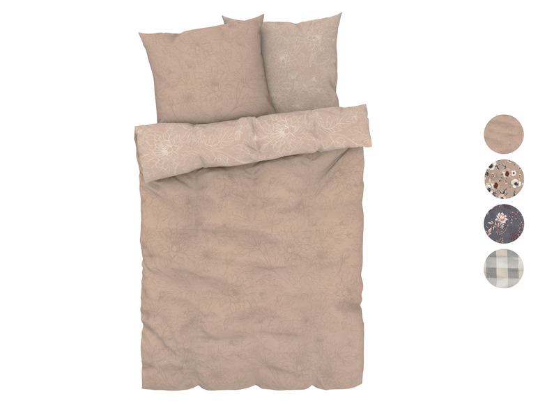 Beige dekbedovertrek met bloemenprint