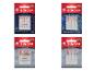 Assortiment naaimachinenaalden voor diverse stoffen, waaronder ballpoint, denim en universeel.