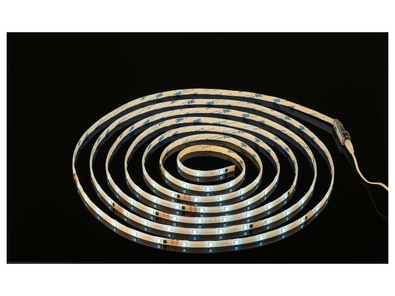Witte LED-strip met 3M-tape, opgerold.