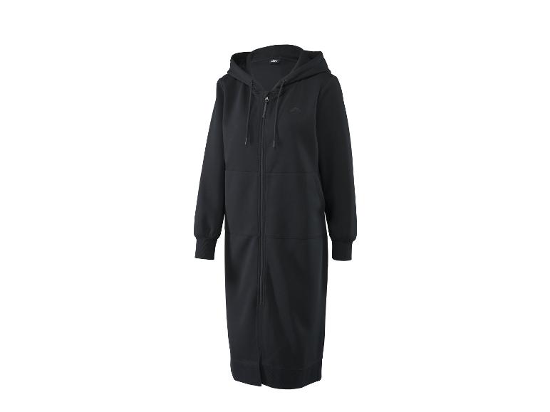 Lange zwarte hoodie met rits.