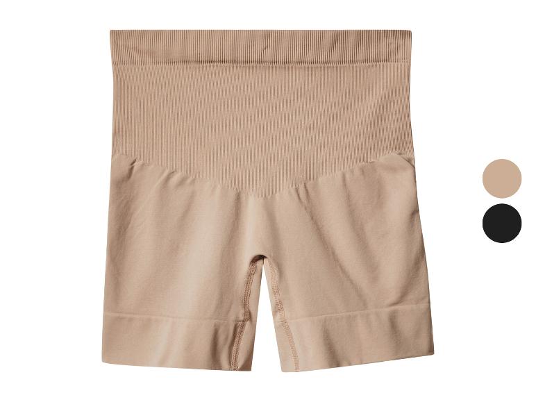 Nude naadloze high-waist corrigerende shorts met geribbelde details, verkrijgbaar in twee kleuren.