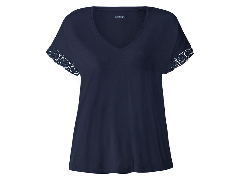 Ga naar volledige schermweergave: esmara® Dames-T-shirt met decoratief kant - afbeelding 2
