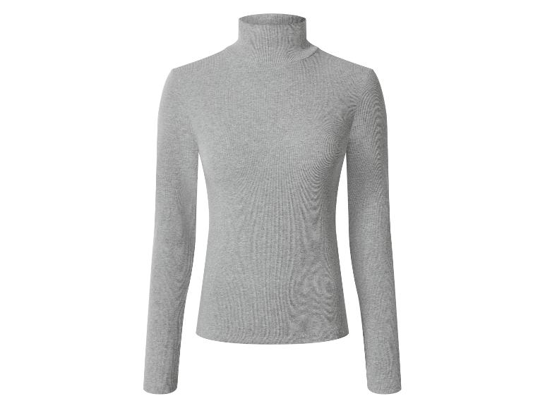 Grijze geribbelde coltrui met lange mouwen