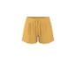 Gele sportshorts met trekkoord in de taille.