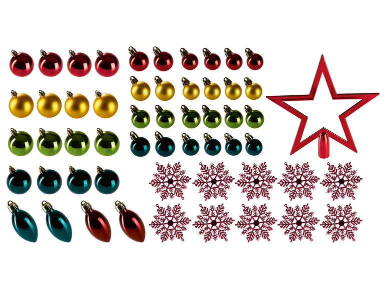 Ga naar volledige schermweergave: LIVARNO home Kerstboomdecoratie 51 stuks - afbeelding 3