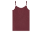 Een donker bordeauxrode camisole met dunne bandjes.