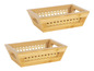 Twee houten manden met een gevlochten binnenkant.