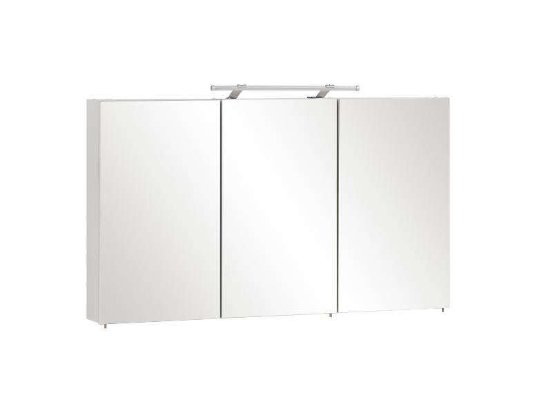 Witte driedelige spiegelkast voor de badkamer met verlichting
