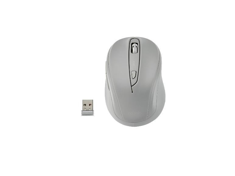 TRONIC draadloze muis met USB-ontvanger in grijs