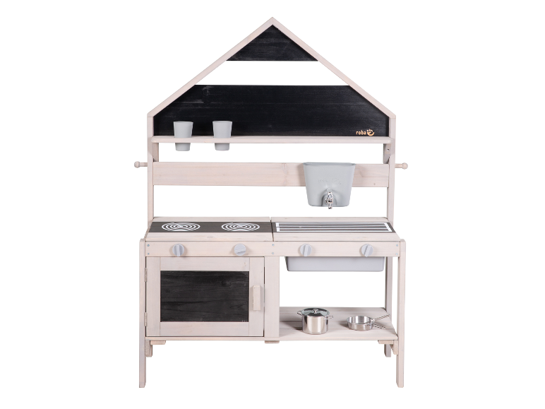 Roba houten speelkeuken – wit ontwerp met planken en accessoires.