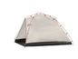 Een grijs canvas tent met rode stokken van het merk 'Canyon'