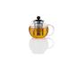 Glazen theepot met ingebouwde thee-infuser.