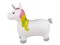 Opblaasbaar eenhoorn, wit met gekleurde manen.