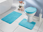 Badkamermat en toiletbril in turquoise