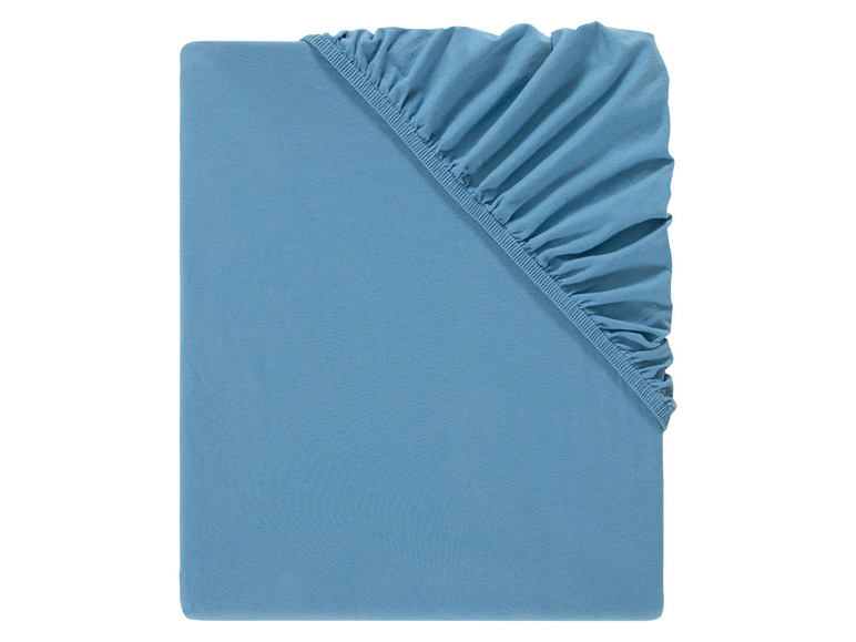 Livarno Home Bi-Elastic jersey hoeslaken, 140-160 x 2 (Blauw)