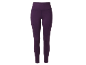Dames sportlegging met hoge taille en zijzakken, donkerpaars.