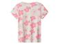 Wit T-shirt met korte mouwen en roze bloemenprint