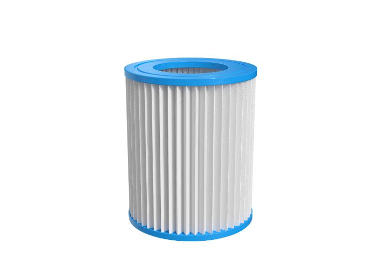 Wit zwembadfilterpatroon met blauwe uiteinden