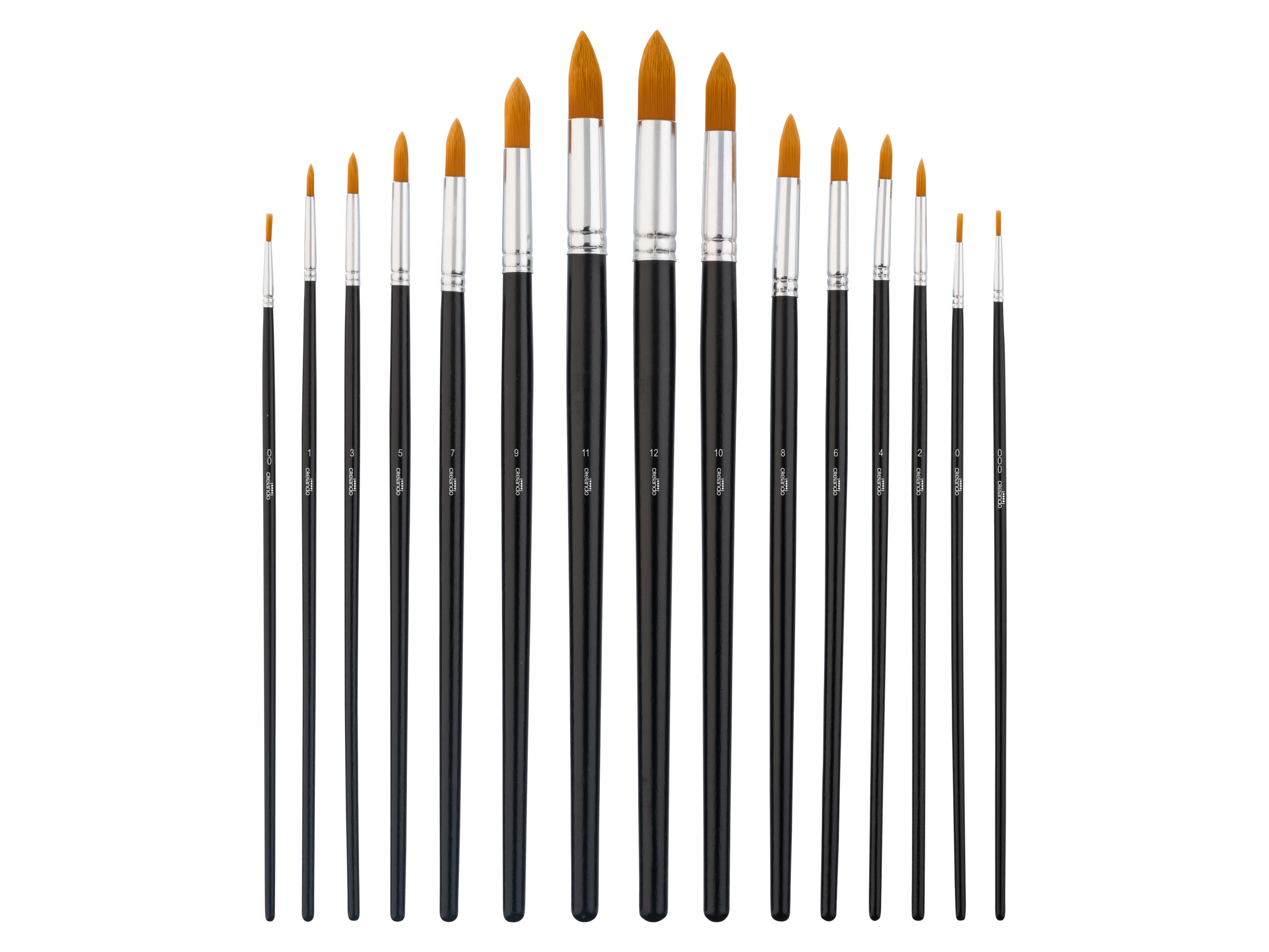 crelando Nylon kwasten (Rond, 15-delig)