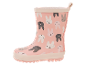 Roze regenlaarzen met konijnenprint.