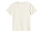 Beige t-shirt met korte mouwen.