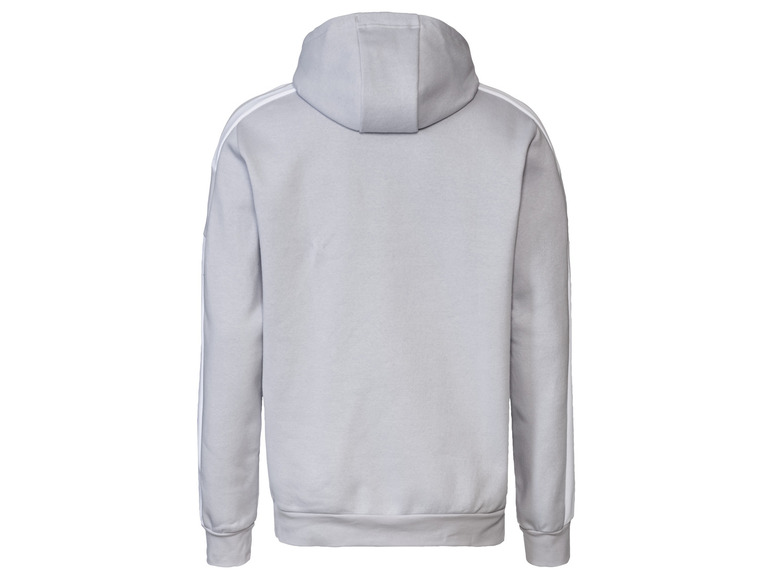 Grijze hoodie met witte strepen
