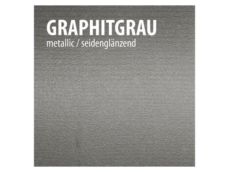 Kleurstaal Graphitegrau: metallic, satijn afwerking.