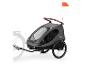 Hauck fietskar en kinderwagen in grijs met een oranje veiligheidsvlag.