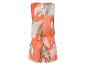 Mouwloze jumpsuit, oranje en beige bloemenprint.