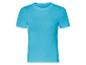 Turquoise t-shirt met korte mouwen, geribbelde stijl.