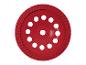Rode gesegmenteerde betonzaagblad.