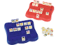 Wie is het-spel voor kinderen met twee spelborden in rood en blauw.
