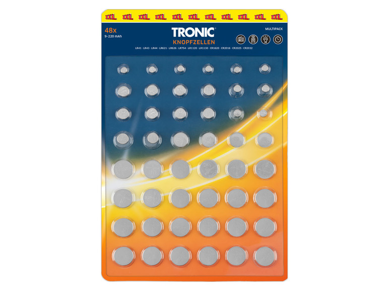 Ga naar volledige schermweergave: TRONIC® Knoopcelbatterijen 48 stuks - afbeelding 1