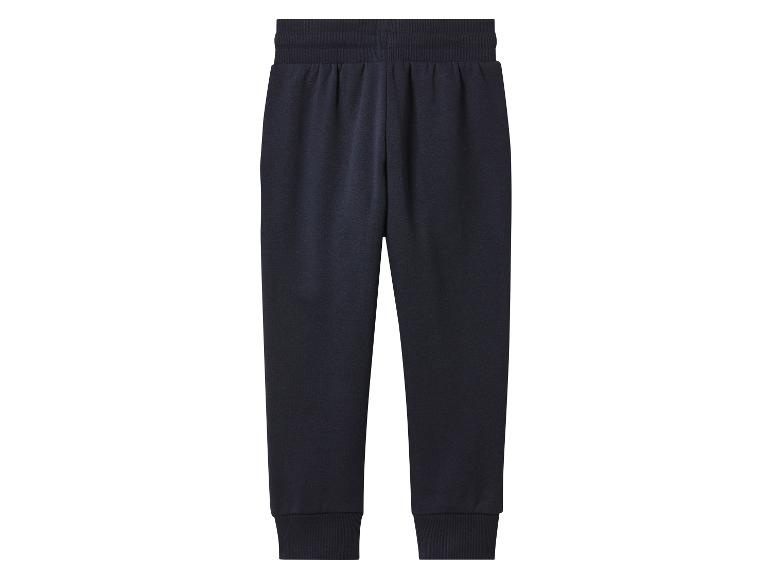 Donkerblauwe joggingbroek met elastische tailleband en boorden