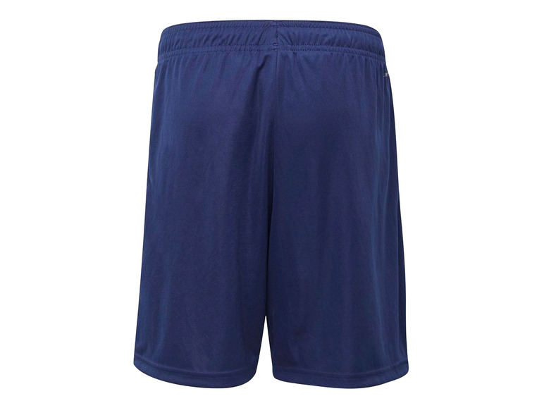 Een donkerblauwe trainingsbroek met een elastische tailleband.