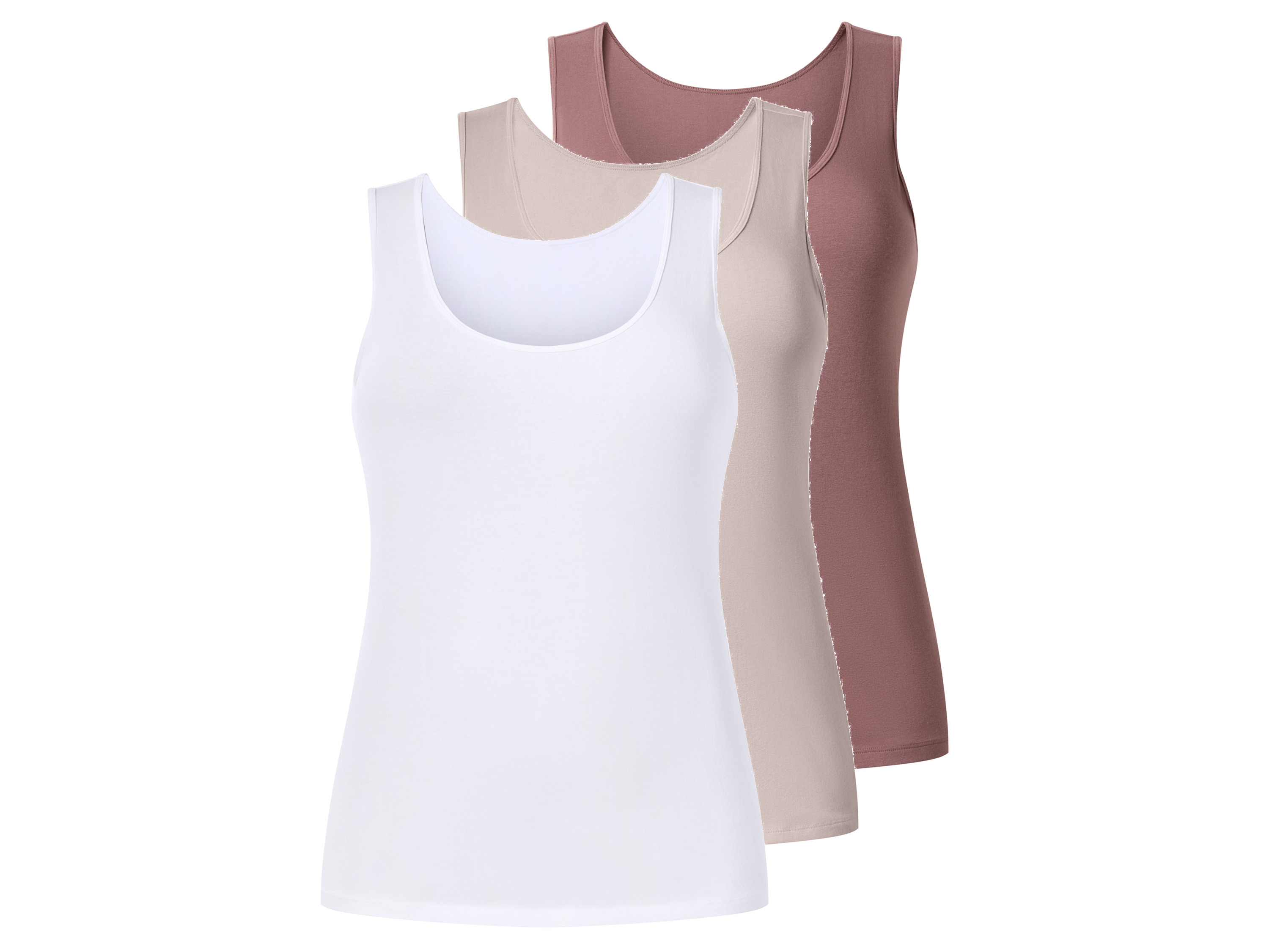 esmara Set van 3 dames tops - Plus size (Roze/wit, 3XL (56/58))