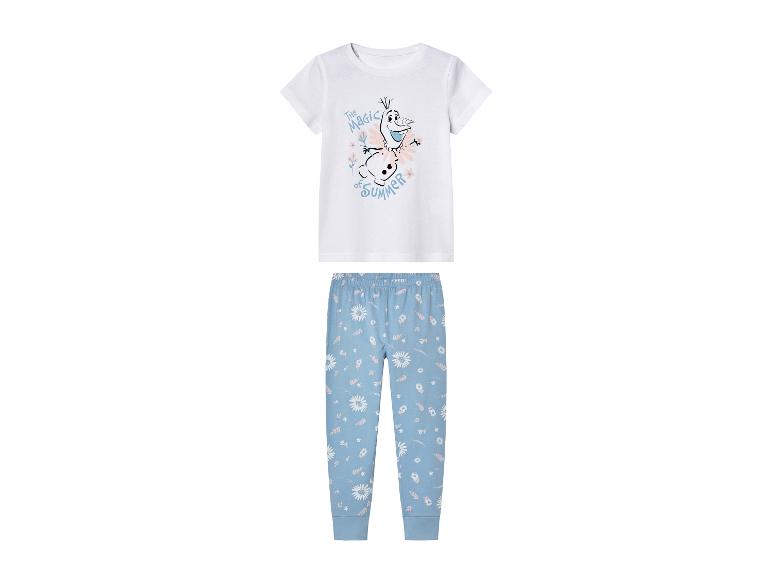 Kinderpyjama: Olaf shirt en bloemenbroek.