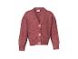 Roze gebreid vest met lichte knopen