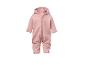 Roze babyoverall met capuchon en ritssluiting