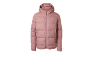 Roze gewatteerde jas met capuchon en ritssluiting