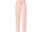 Lichtroze joggingbroek met trekkoord in de taille en persvouwen.
