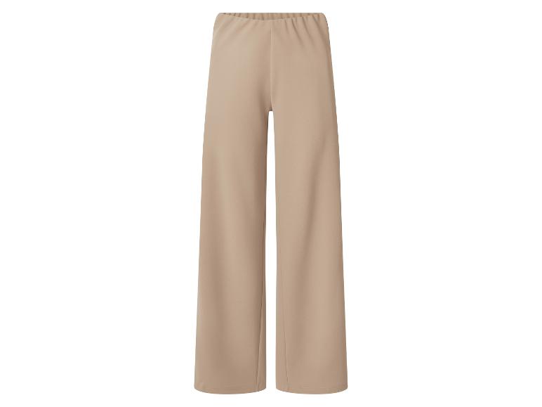 Beige wijde broek met elastische tailleband