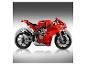 Rode Ducati Panigale V4 R Lego Technic motorfiets met functionele vering.